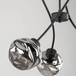 Lampa Wisząca ZULIA Czarny Szklane Klosze 3xE27
