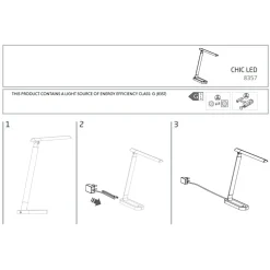 Lampa Biurkowa CHIC Czarny Biały 7,5W 4000K 40cm * Nowodvorski Best