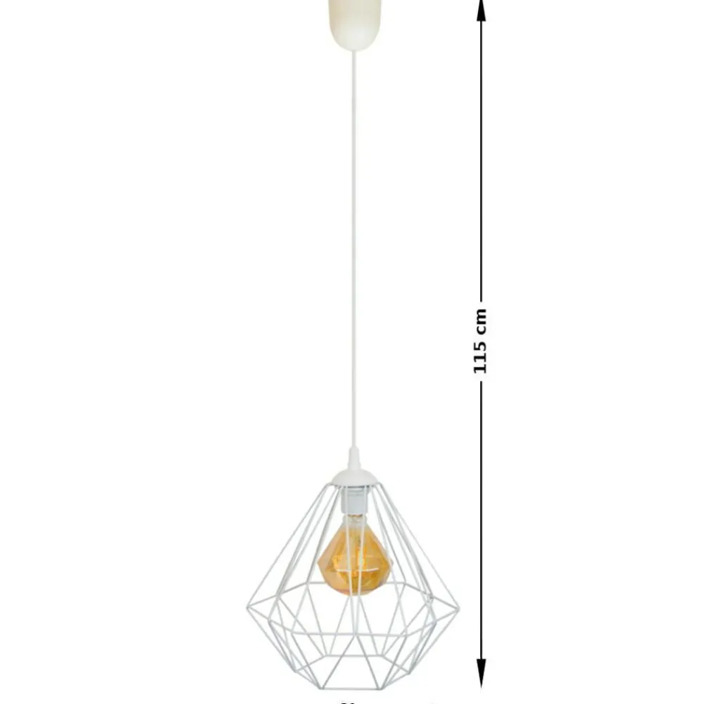 Lampa geometryczna Diamond biała 25 cm GLAM * HowHomely