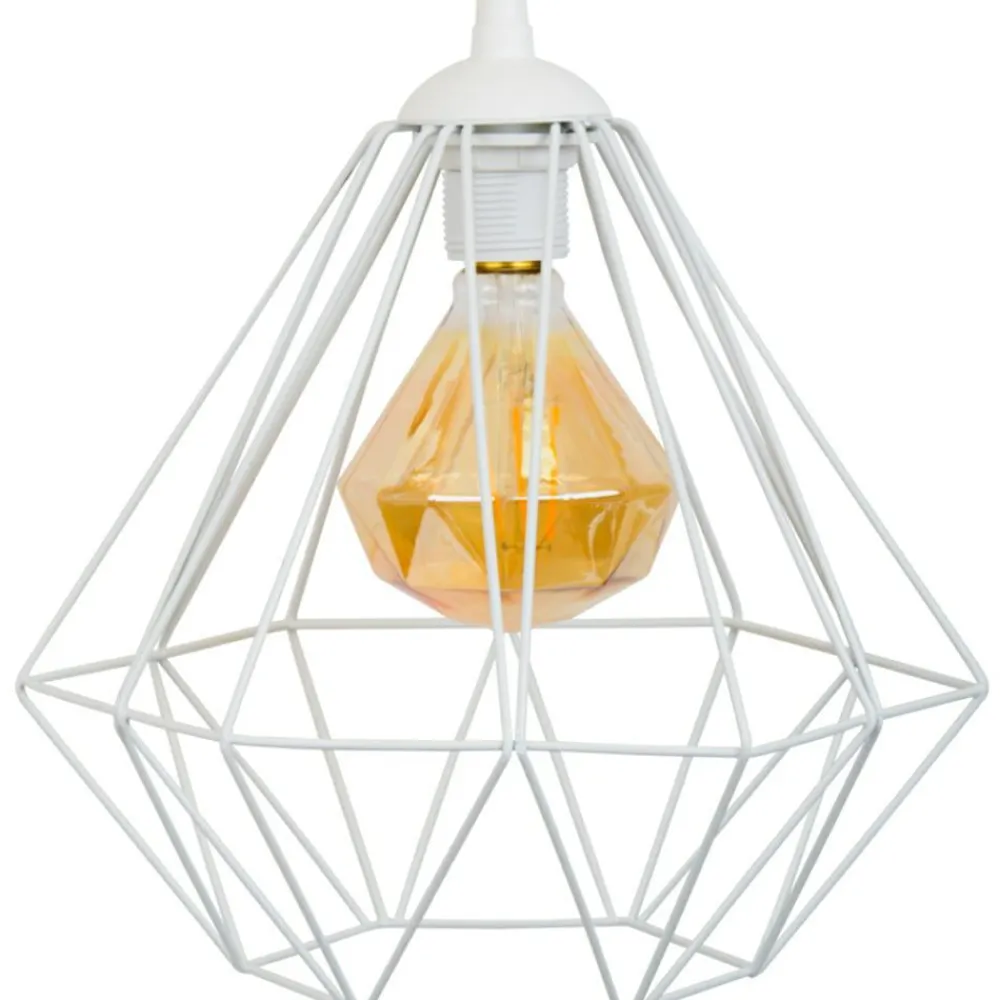 Lampa geometryczna Diamond biała 25 cm GLAM * HowHomely