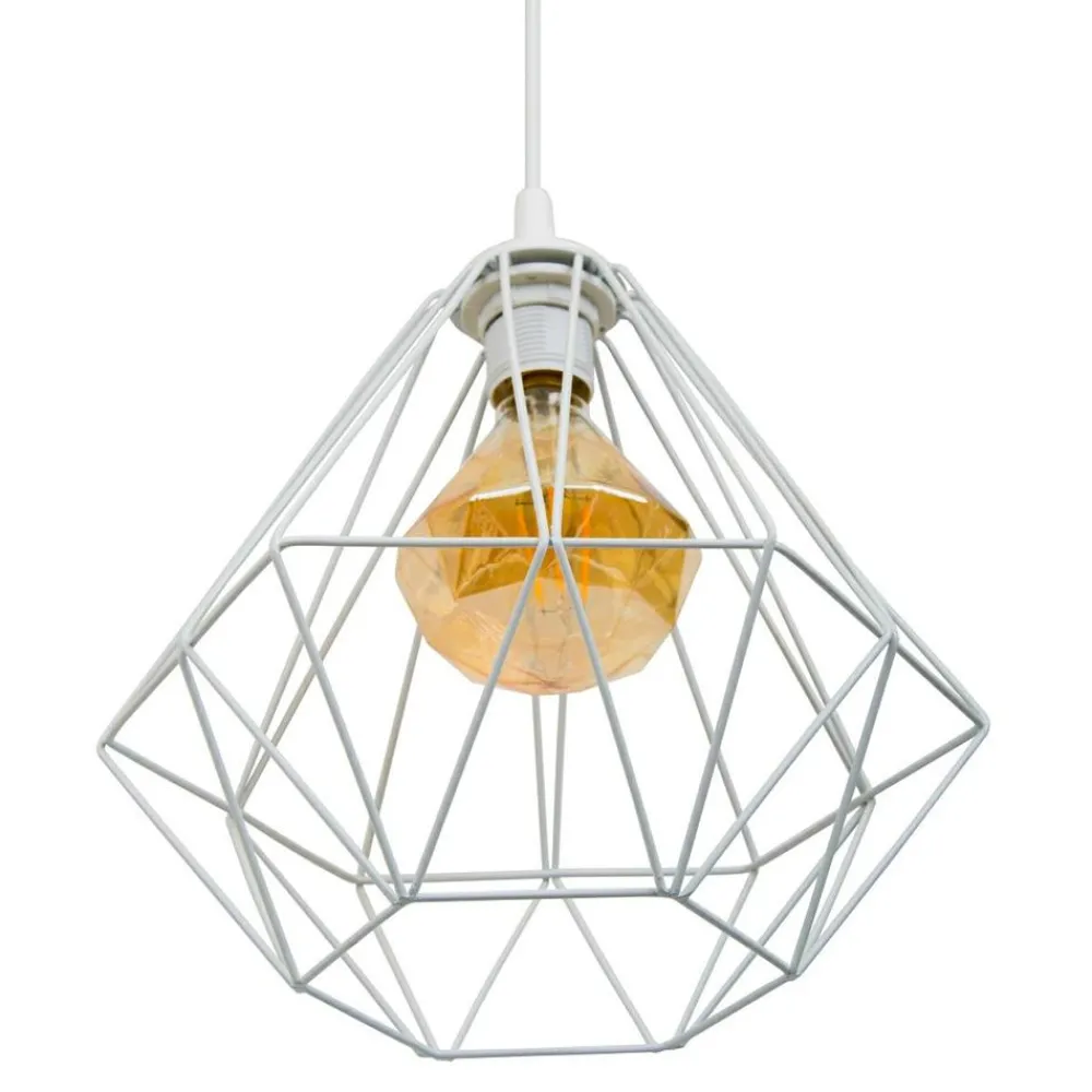 Lampa geometryczna Diamond biała 25 cm GLAM * HowHomely