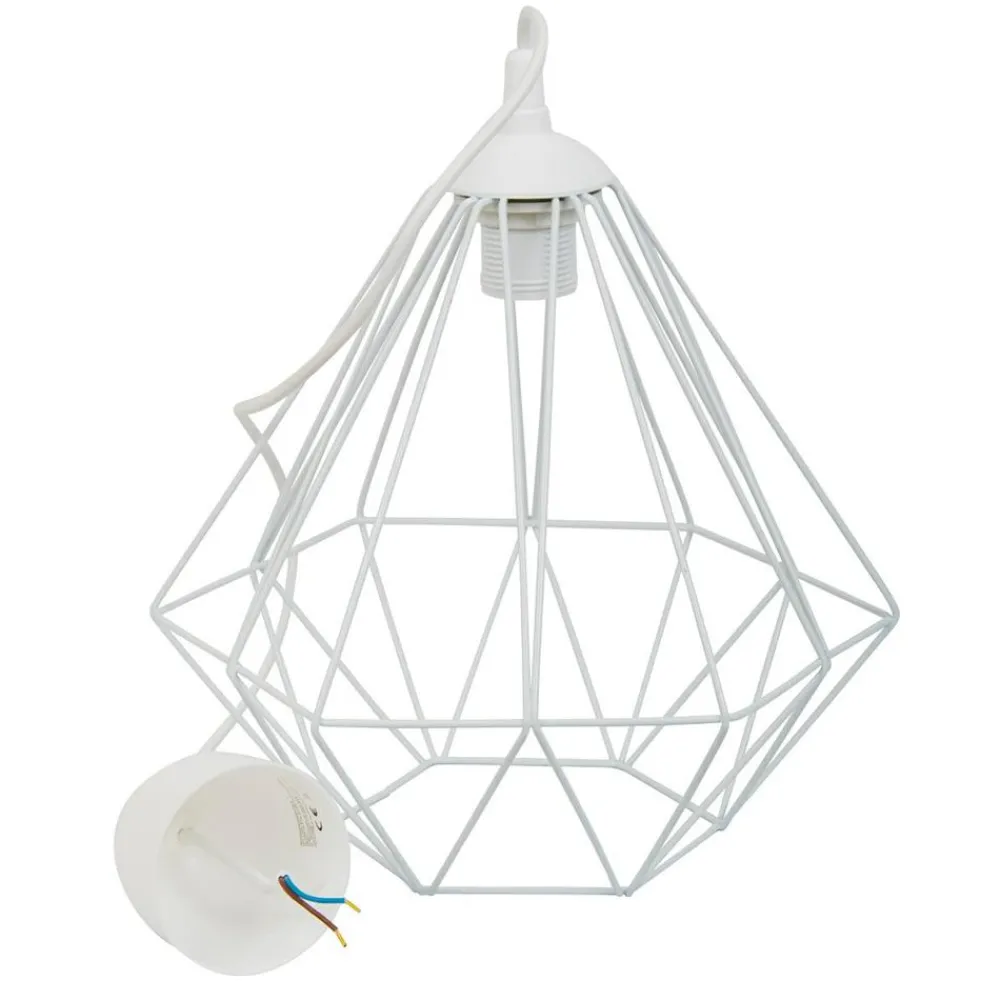 Lampa geometryczna Diamond biała 25 cm GLAM * HowHomely