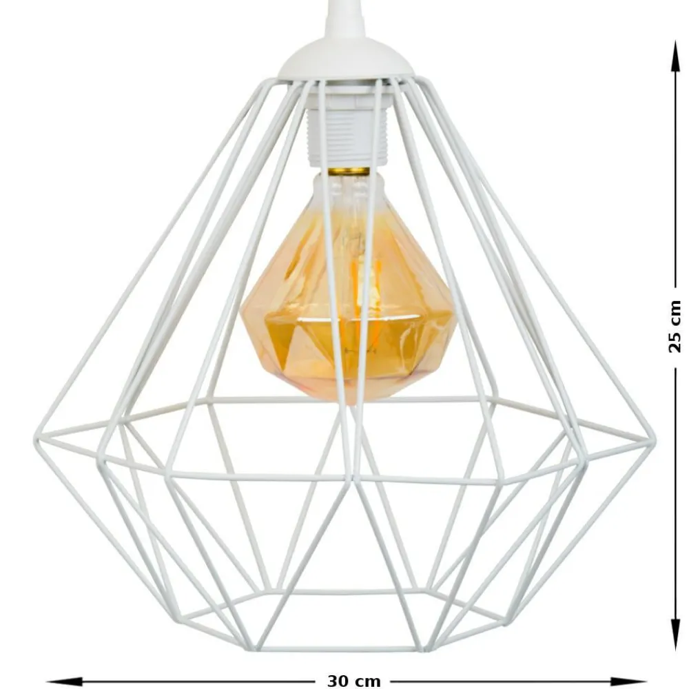 Lampa geometryczna Diamond biała 25 cm GLAM * HowHomely