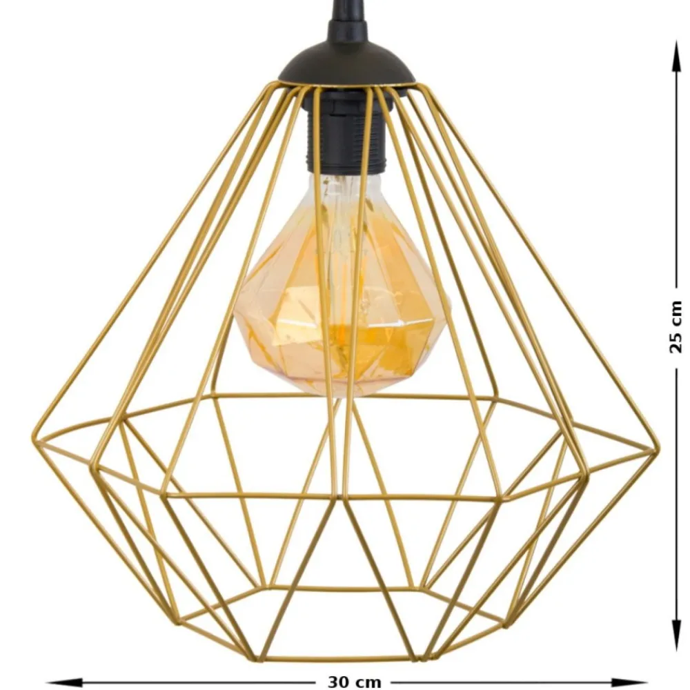 Lampa geometryczna Diamond złota 25 cm * HowHomely Discount