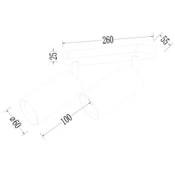 Lampa Kinkiet Spot Pipe Spot Biały 2xGU10 * Eko-light Hot