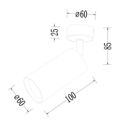 Lampa Kinkiet Spot Pipe Spot Czarny Złoty 1xGU10 * Eko-light Discount