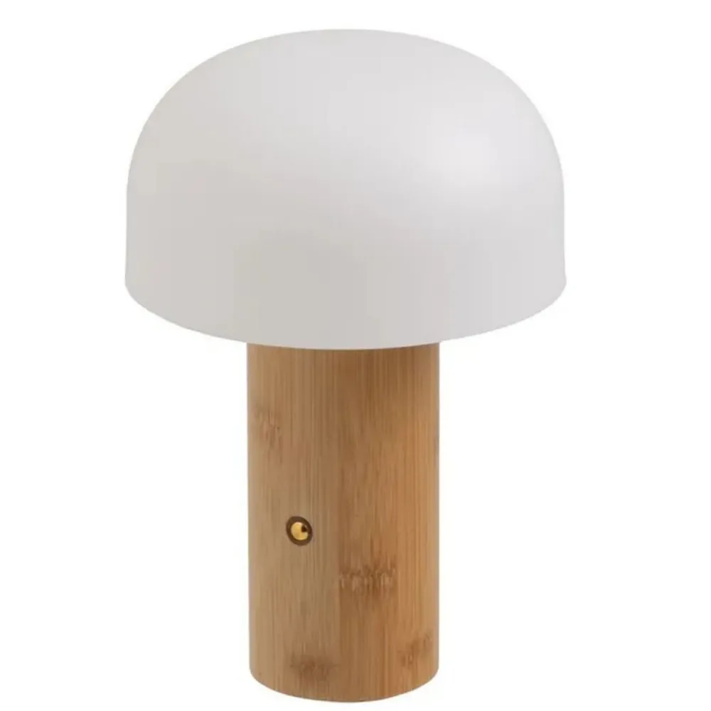 Lampa Led z bambusową podstawą 3 barwy świetlne 21 cm * HowHomely Hot