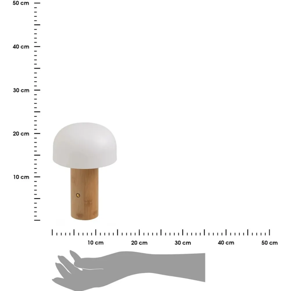 Lampa Led z bambusową podstawą 3 barwy świetlne 21 cm * HowHomely Hot