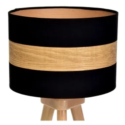 Lampa Nocna TERRA Czarny Brązowy Abażur 1xE27 45cm * Eko-light Hot