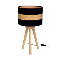 Lampa Nocna TERRA Czarny Brązowy Abażur 1xE27 45cm * Eko-light Hot