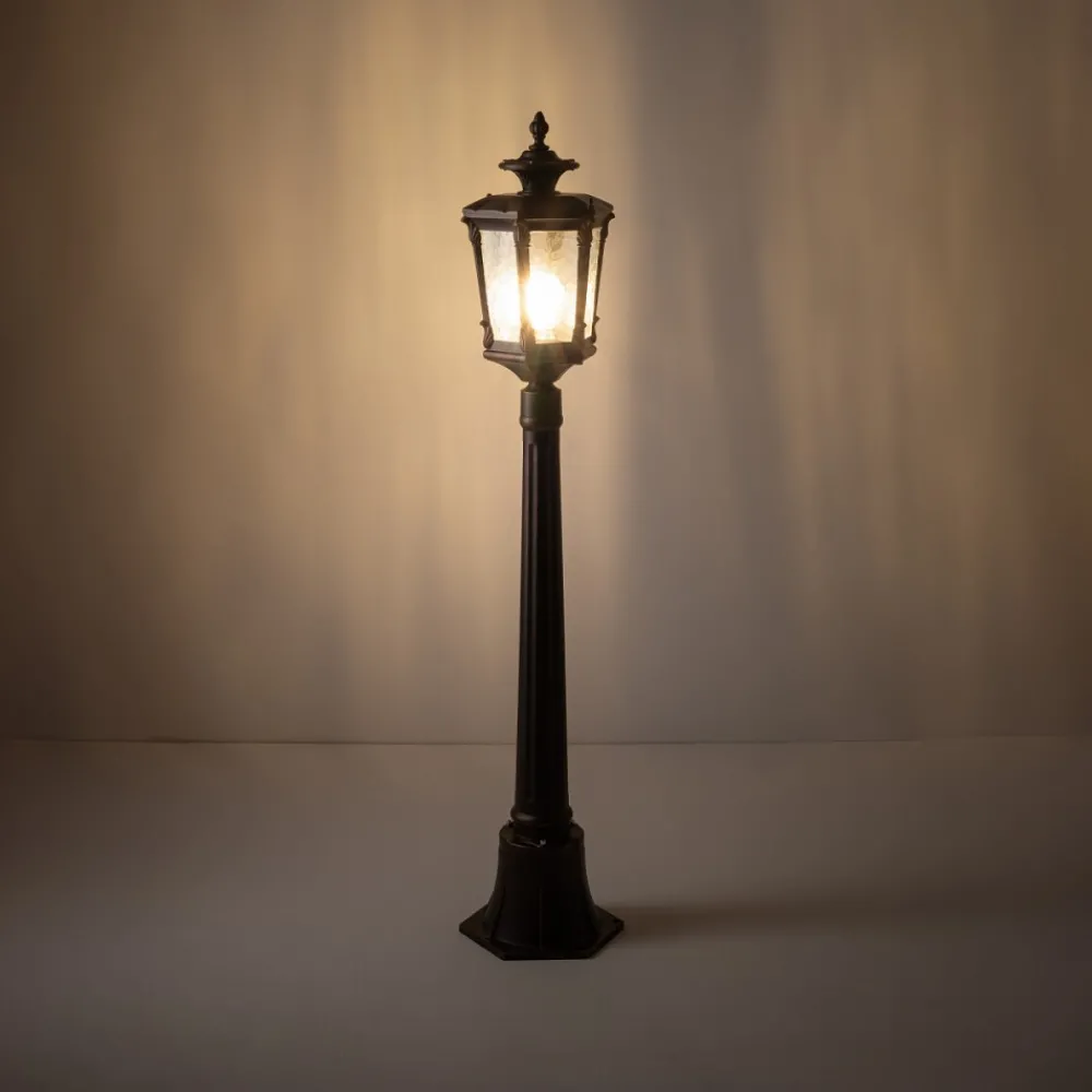 Lampa Ogrodowa AMUR Czarny Złoty Szklany Klosz 1xE27 IP44 115cm * Nowodvorski Hot