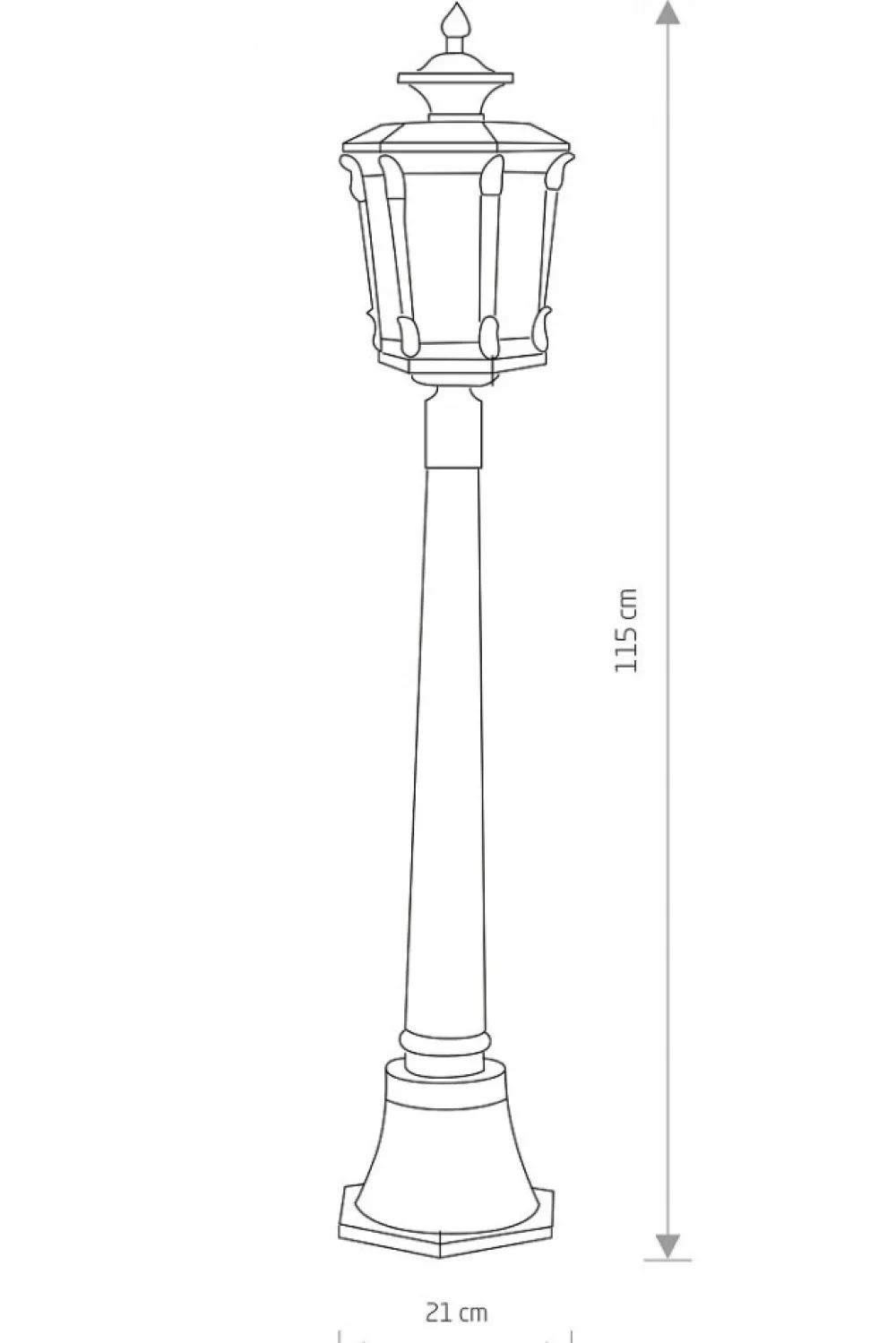 Lampa Ogrodowa AMUR Czarny Złoty Szklany Klosz 1xE27 IP44 115cm * Nowodvorski Hot