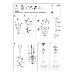 Lampa Ogrodowa ANA Czarny Szklany Klosz 1xE27 IP44 100 cm * Nowodvorski Online