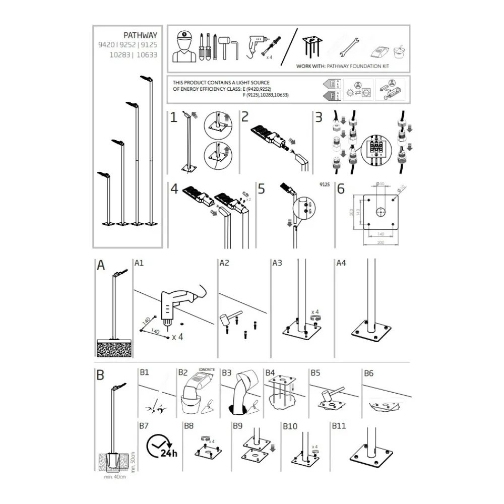 Lampa Ogrodowa PATHWAY Czarny 60W LED 4000K IP65 392cm * Nowodvorski Online