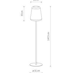 Lampa Ogrodowa PATIO Czarny Biały Klosz 1xE27 IP44 147,5cm * Nowodvorski Outlet