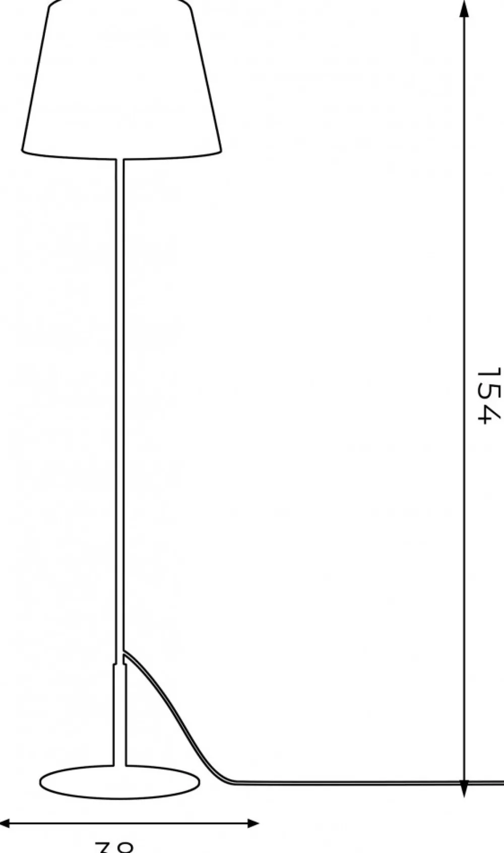 Lampa Podłogowa ARDEN Czarny Złoty Abażur 1xE27 154cm * Luminex Clearance