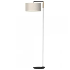 Lampa Podłogowa ATLANTA Czarny Brązowy Abażur 1xE27 150cm * Eko-light