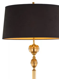 Lampa Podłogowa BATUMI Złoty Czarny Abażur 3xE27 177 cm * Jupiter Clearance
