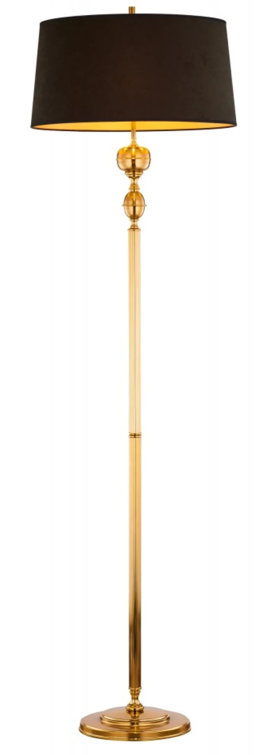 Lampa Podłogowa BATUMI Złoty Czarny Abażur 3xE27 177 cm * Jupiter Clearance