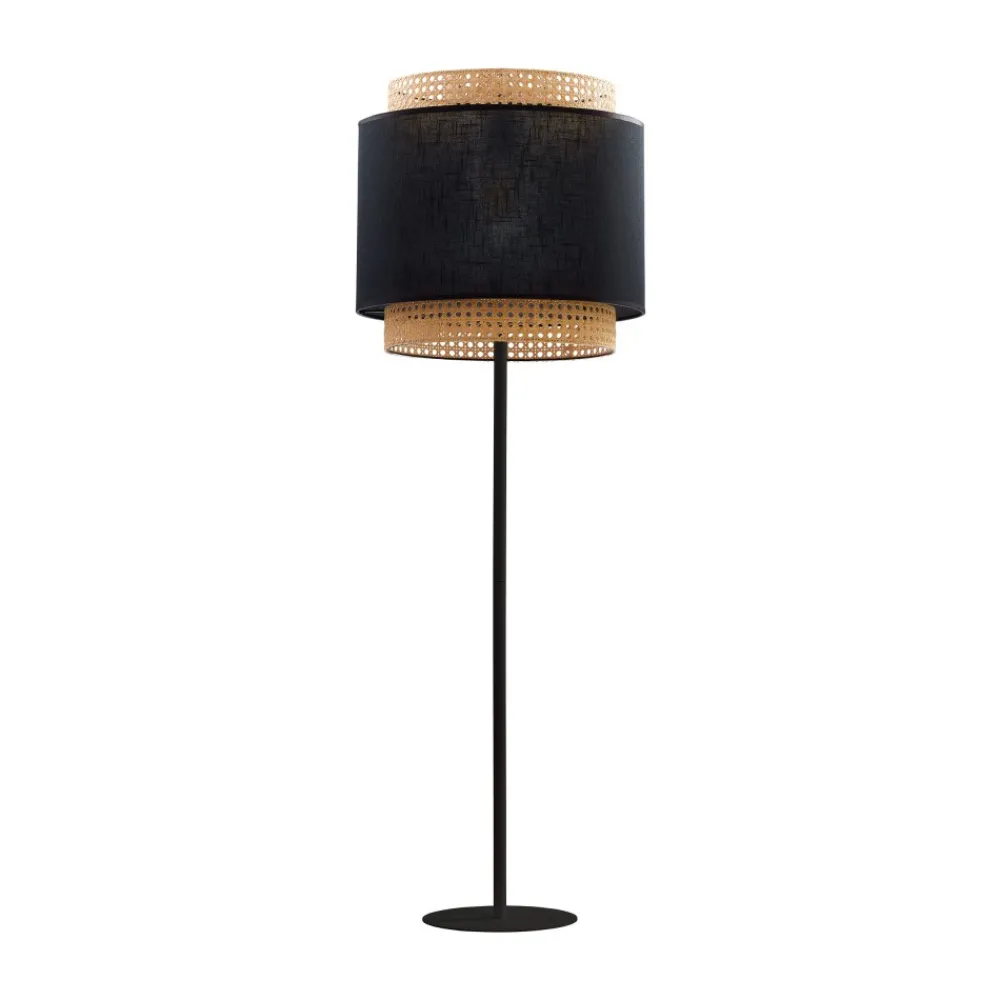 Lampa Podłogowa BOHO Czarny Beżowy Abażur 1xE27 153 cm * TK Lighting New