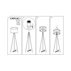 Lampa Podłogowa CADILAC Czarny Złoty Abażur 1xE27 156cm * Nowodvorski Online