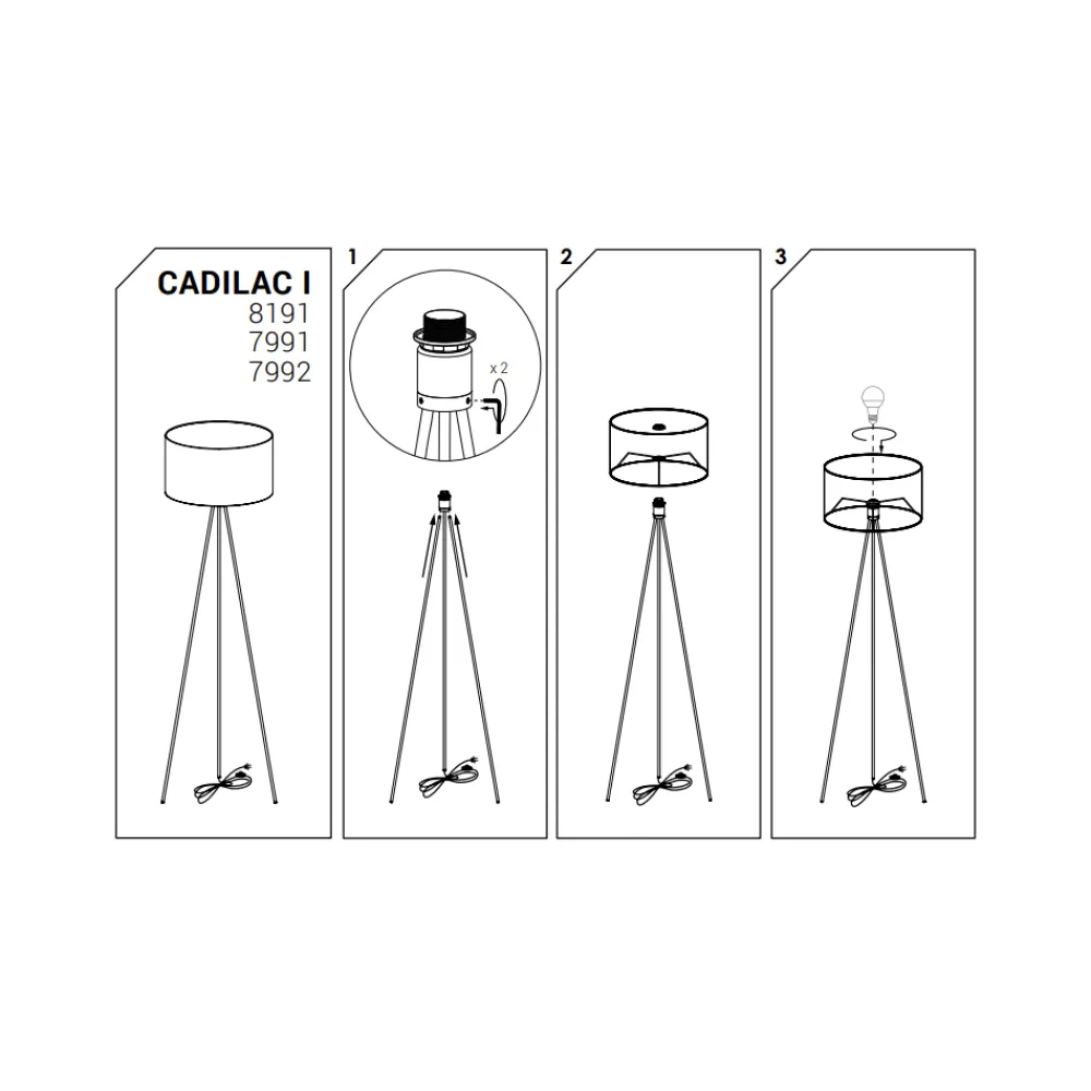 Lampa Podłogowa CADILAC Czarny Złoty Abażur 1xE27 156cm * Nowodvorski Online