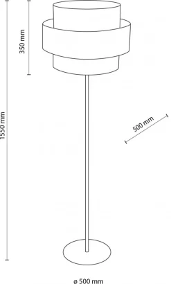 Lampa Podłogowa CALISTO Czarny Abażur 1xE27 159 cm * TK Lighting