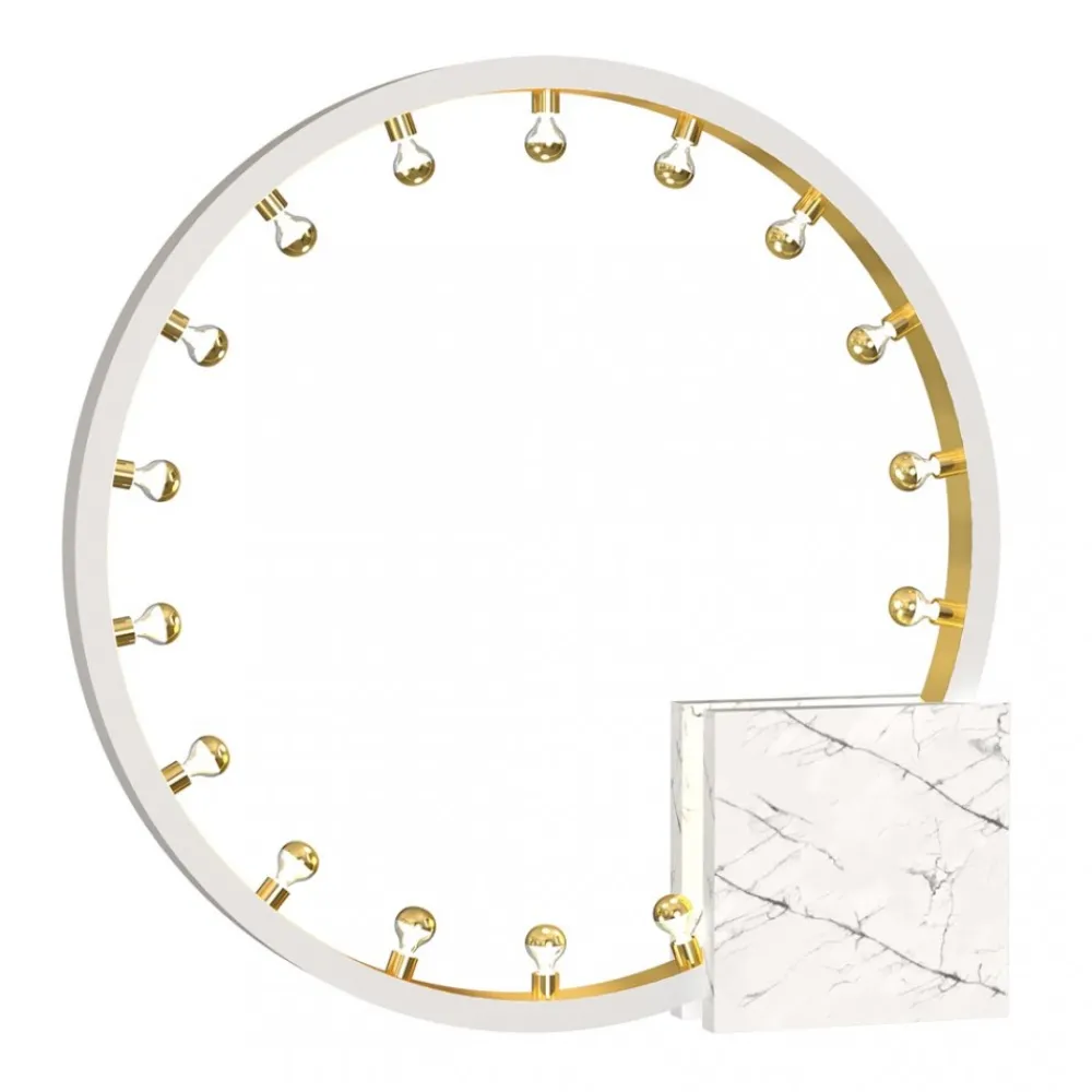 Lampa Podłogowa CASSIOPEIA Biały Złoty Marmur 19xE14 120cm * Eko-light Outlet