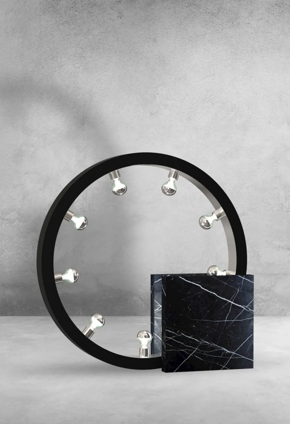 Lampa Podłogowa CASSIOPEIA Czarny Marmur 9xE14 73cm * Eko-light Best
