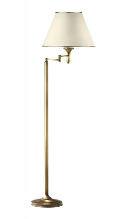 Lampa Podłogowa CLASSIC Regulowana Złoty Beżowy Abażur 1xE27 158 cm * Jupiter Best