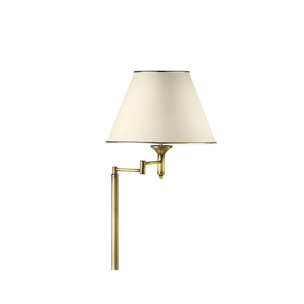 Lampa Podłogowa CLASSIC Regulowana Złoty Beżowy Abażur 1xE27 158 cm * Jupiter Best