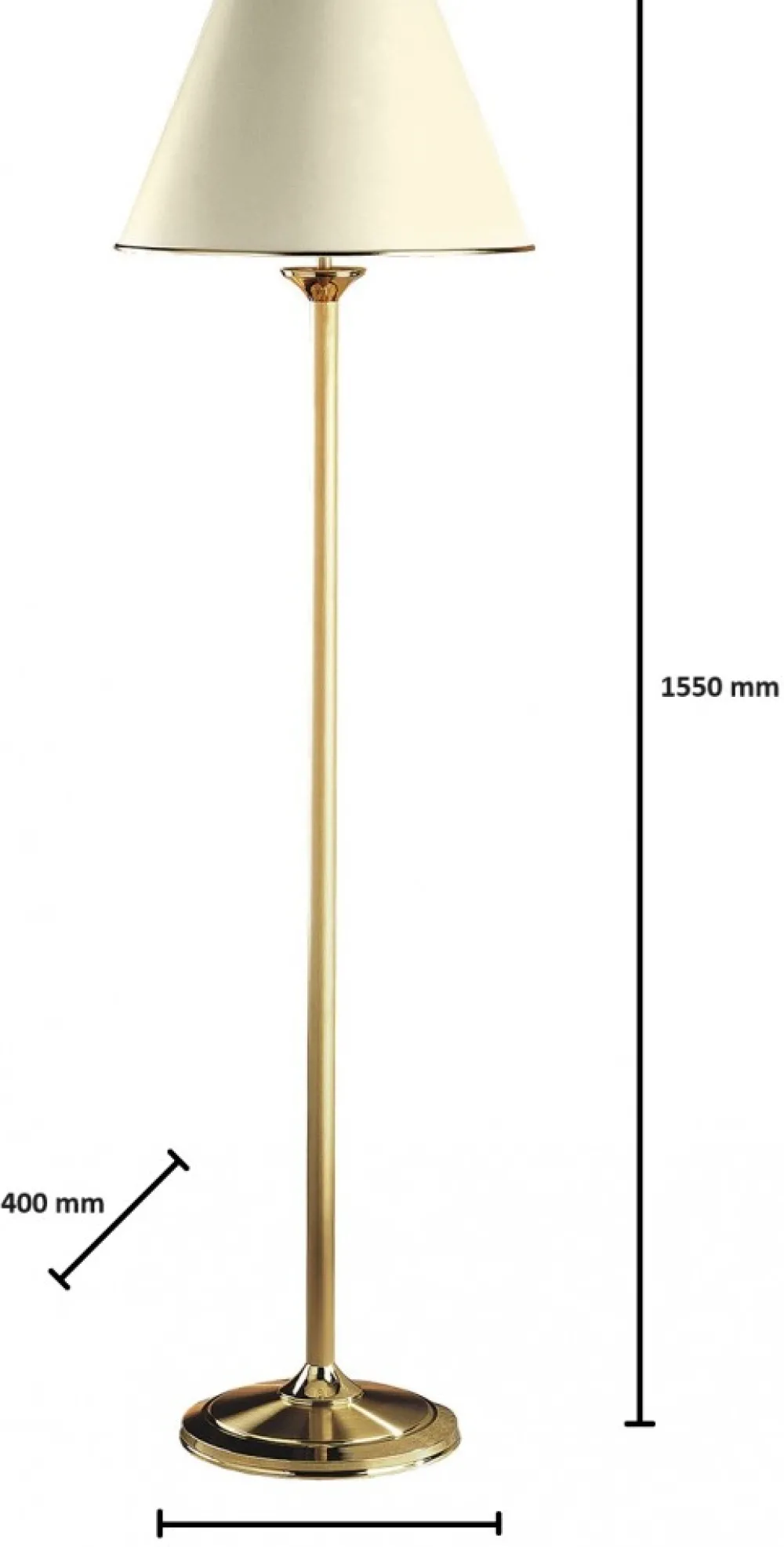 Lampa Podłogowa CLASSIC Złoty Beżowy Abażur 1xE27 155 cm * Jupiter New