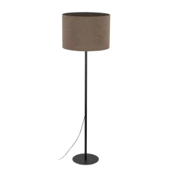 Lampa podłogowa EARTH czarna abażur brązowy 1xE27 * TK Lighting Hot