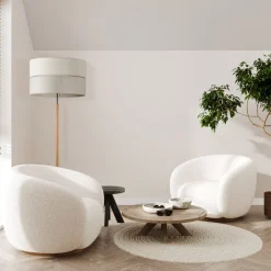 Lampa Podłogowa ECO Brązowy Szary Beżowy Abażur 1xE27 139cm * TK Lighting