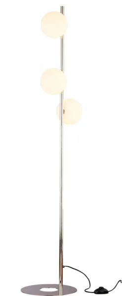 Lampa Podłogowa FEME Srebrny Biały Szklane Klosze 3xG9 151 cm * Jupiter Sale