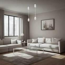 Lampa Podłogowa FLOWER Biały Srebrny 2xGU10 150cm * Eko-light Online