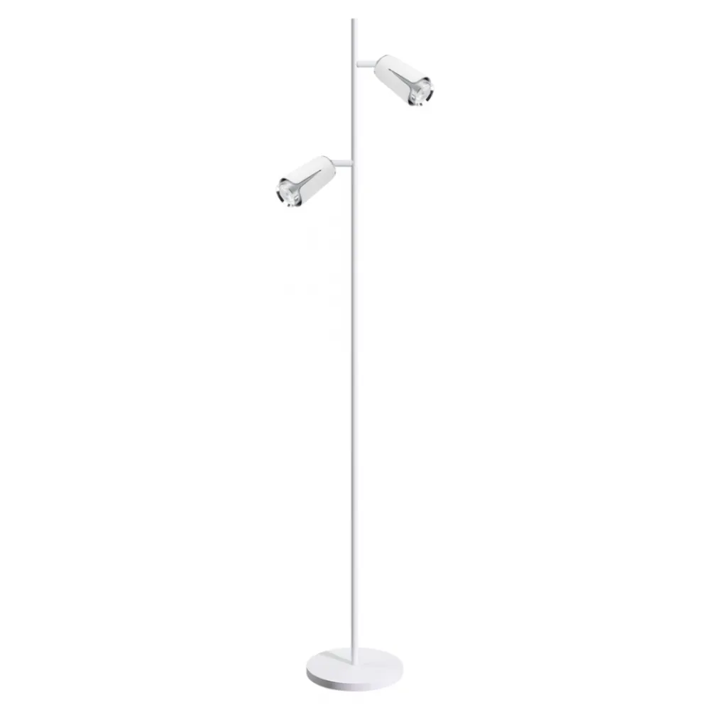 Lampa Podłogowa FLOWER Biały Srebrny 2xGU10 150cm * Eko-light Best