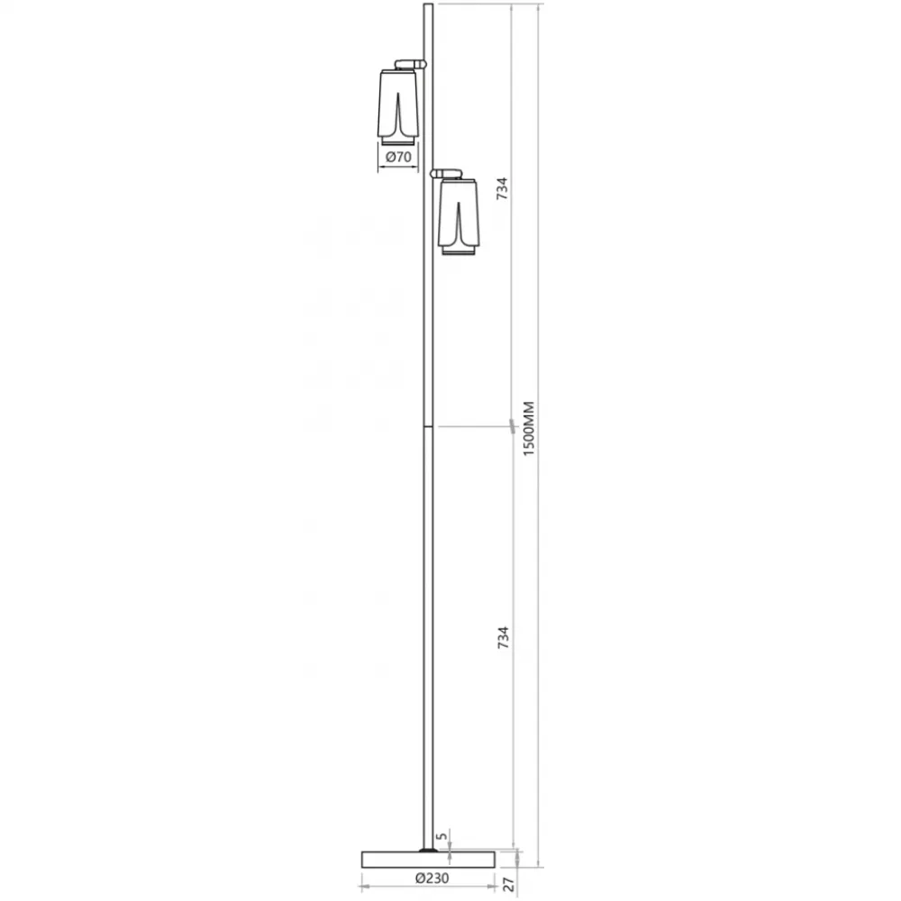 Lampa Podłogowa FLOWER Biały Srebrny 2xGU10 150cm * Eko-light Best
