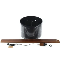 Lampa podłogowa GRAND orzech abażur czarny 1xE27 * TK Lighting Outlet
