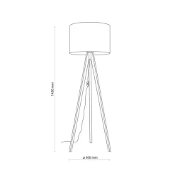 Lampa podłogowa GRAND orzech abażur czarny 1xE27 * TK Lighting Outlet