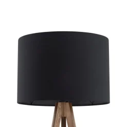 Lampa podłogowa GRAND orzech abażur czarny 1xE27 * TK Lighting Outlet
