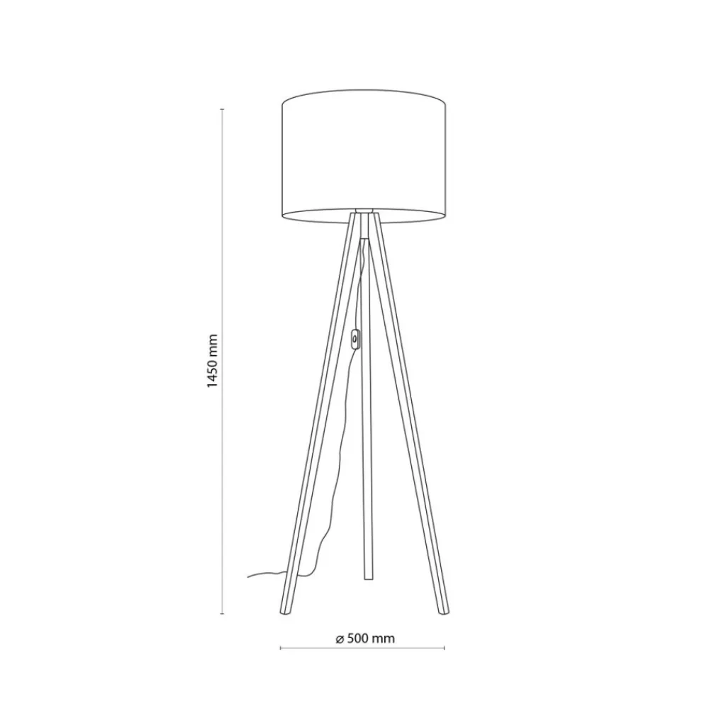 Lampa podłogowa GRAND sosna abażur len 1xE27 * TK Lighting Outlet