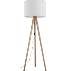 Lampa podłogowa GRAND sosna abażur len 1xE27 * TK Lighting Outlet