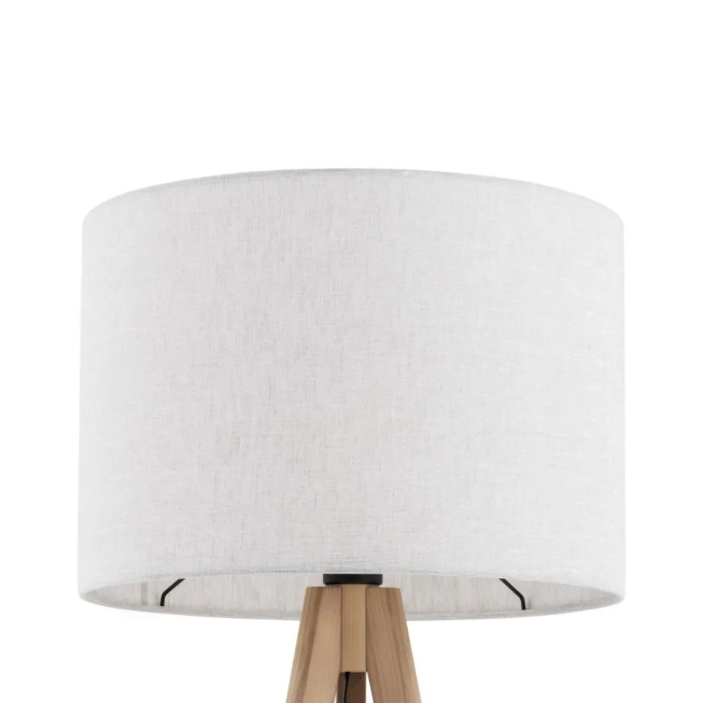 Lampa podłogowa GRAND sosna abażur len 1xE27 * TK Lighting Outlet