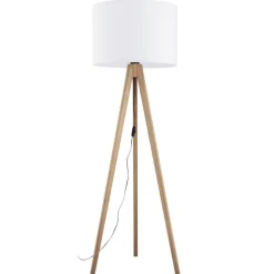 Lampa podłogowa GRAND sosna abażur biały 1xE27 * TK Lighting Sale