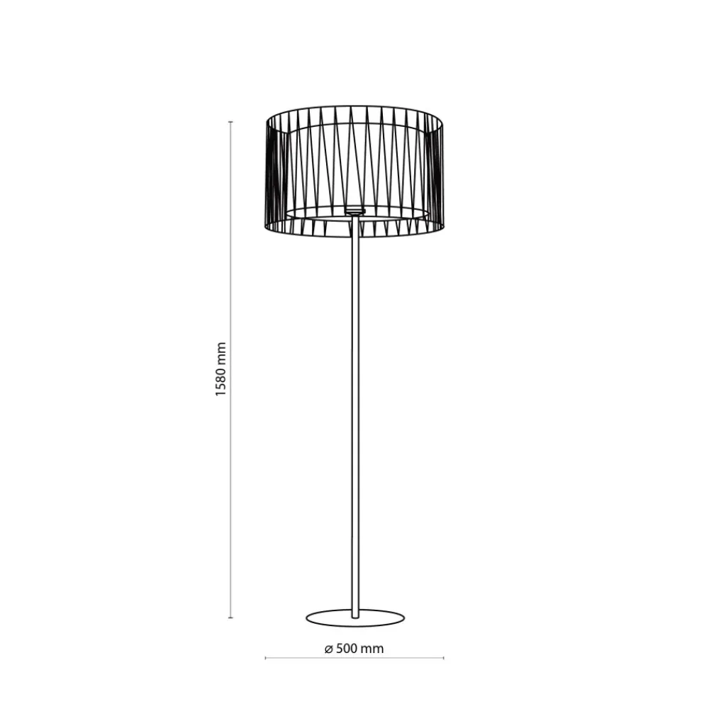 Lampa Podłogowa HARMONY Czarny Abażur 1xE27 158cm * TK Lighting Online