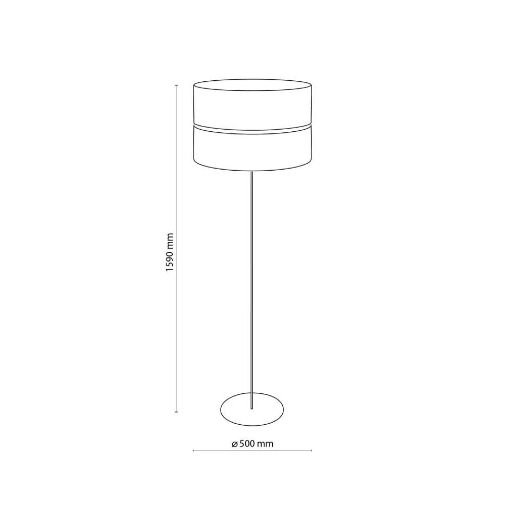 Lampa Podłogowa HILTON Biały Złoty Abażur 1xE27 159cm * TK Lighting New