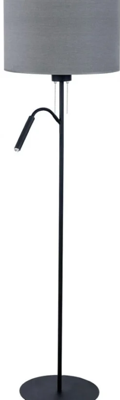 Lampa Podłogowa HOTEL PLUS Czarny Szary Abażur 1xE27 1xG9 168cm * Nowodvorski Hot