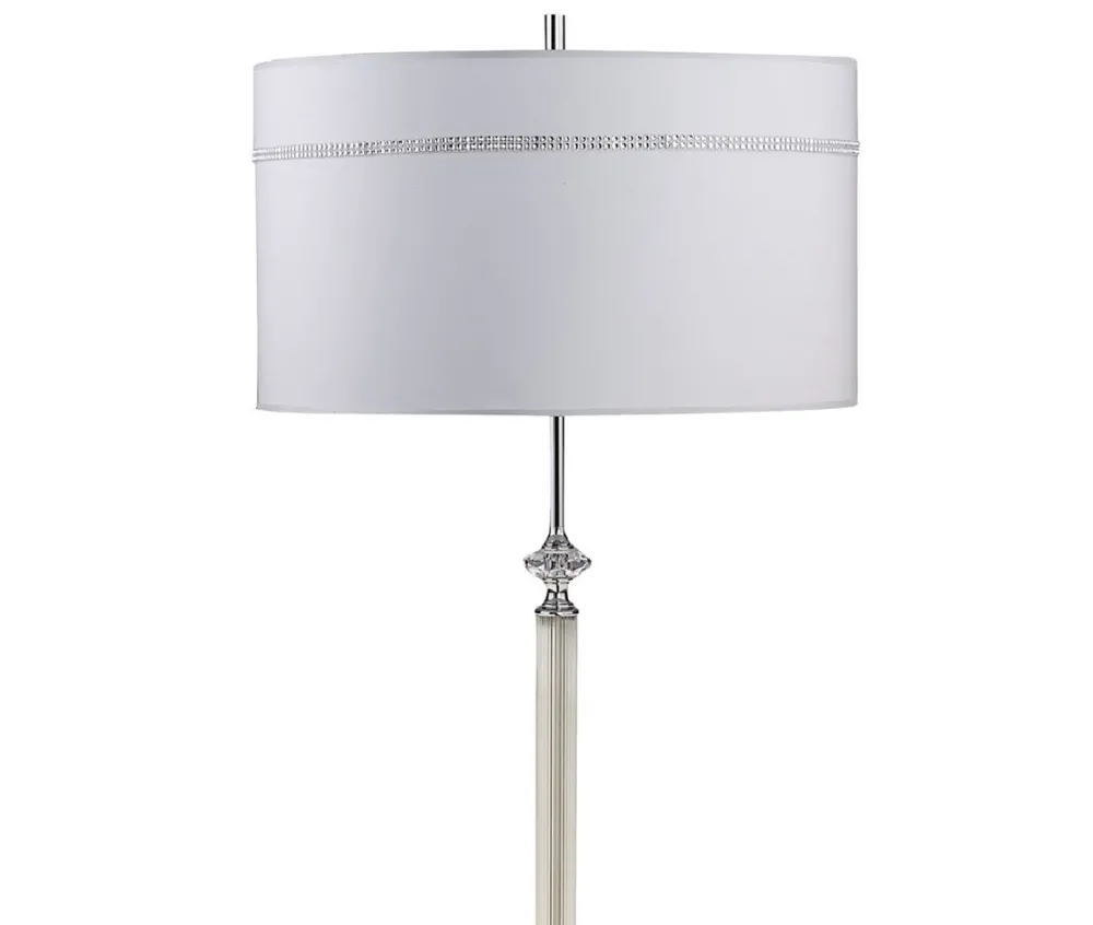 Lampa Podłogowa JULIA II Srebrny Szary Abażur 3xE27 166 cm * Jupiter