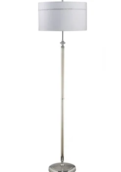 Lampa Podłogowa JULIA II Srebrny Szary Abażur 3xE27 166 cm * Jupiter